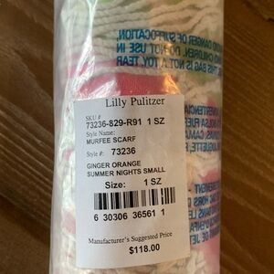 Lily Pulitzer Ginger Orange Summer Nights Small Mufee Scarf